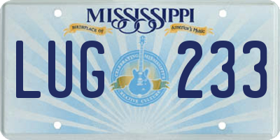 MS license plate LUG233