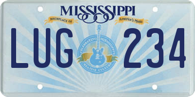 MS license plate LUG234