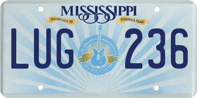 MS license plate LUG236