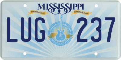 MS license plate LUG237