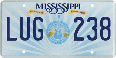 MS license plate LUG238