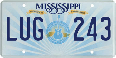 MS license plate LUG243