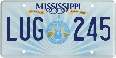 MS license plate LUG245