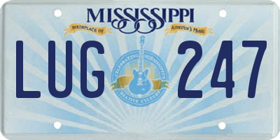 MS license plate LUG247