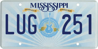 MS license plate LUG251