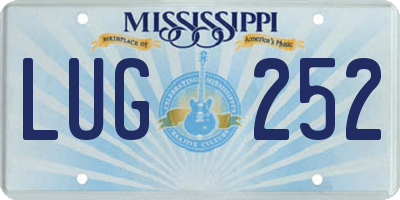 MS license plate LUG252
