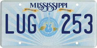 MS license plate LUG253