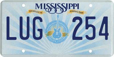 MS license plate LUG254