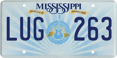 MS license plate LUG263