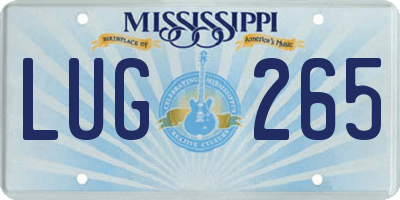 MS license plate LUG265