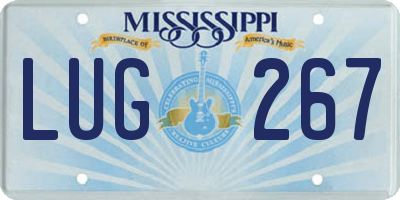 MS license plate LUG267