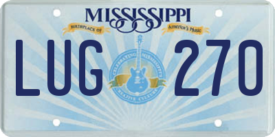 MS license plate LUG270