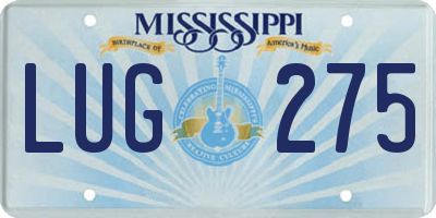 MS license plate LUG275
