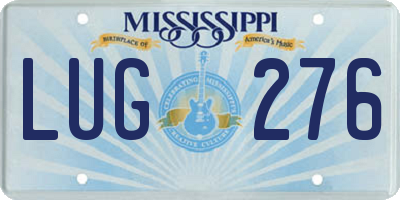 MS license plate LUG276