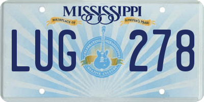 MS license plate LUG278