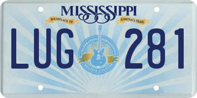 MS license plate LUG281