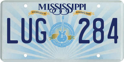MS license plate LUG284