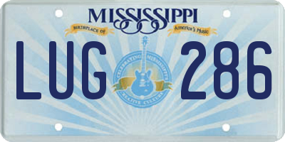 MS license plate LUG286