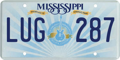 MS license plate LUG287