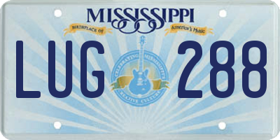 MS license plate LUG288
