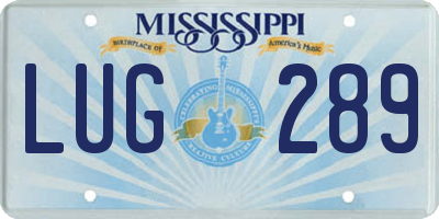 MS license plate LUG289