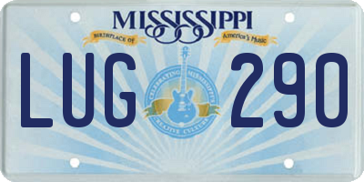 MS license plate LUG290