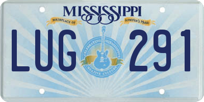 MS license plate LUG291