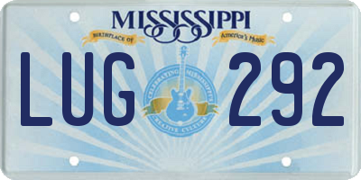 MS license plate LUG292