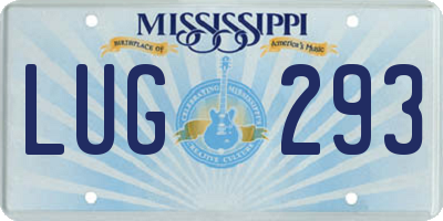MS license plate LUG293