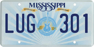 MS license plate LUG301