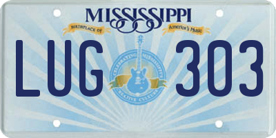 MS license plate LUG303