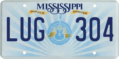 MS license plate LUG304