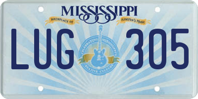 MS license plate LUG305