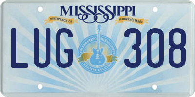 MS license plate LUG308