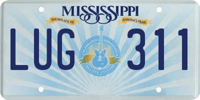 MS license plate LUG311