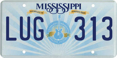MS license plate LUG313