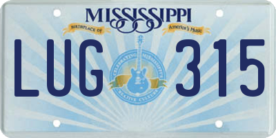 MS license plate LUG315