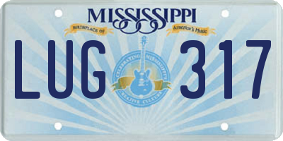 MS license plate LUG317