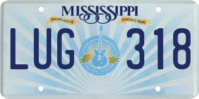 MS license plate LUG318
