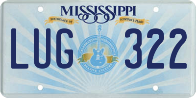 MS license plate LUG322