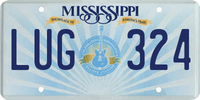 MS license plate LUG324