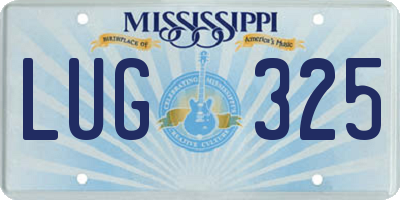 MS license plate LUG325