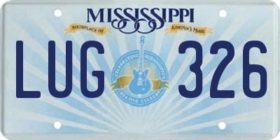 MS license plate LUG326