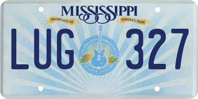 MS license plate LUG327