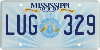 MS license plate LUG329