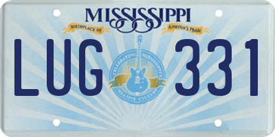 MS license plate LUG331