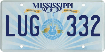 MS license plate LUG332
