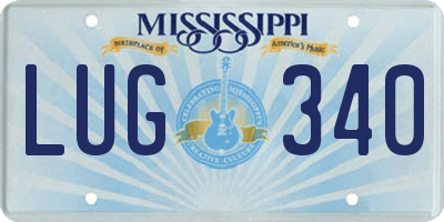 MS license plate LUG340