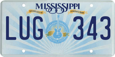 MS license plate LUG343