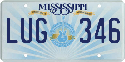 MS license plate LUG346